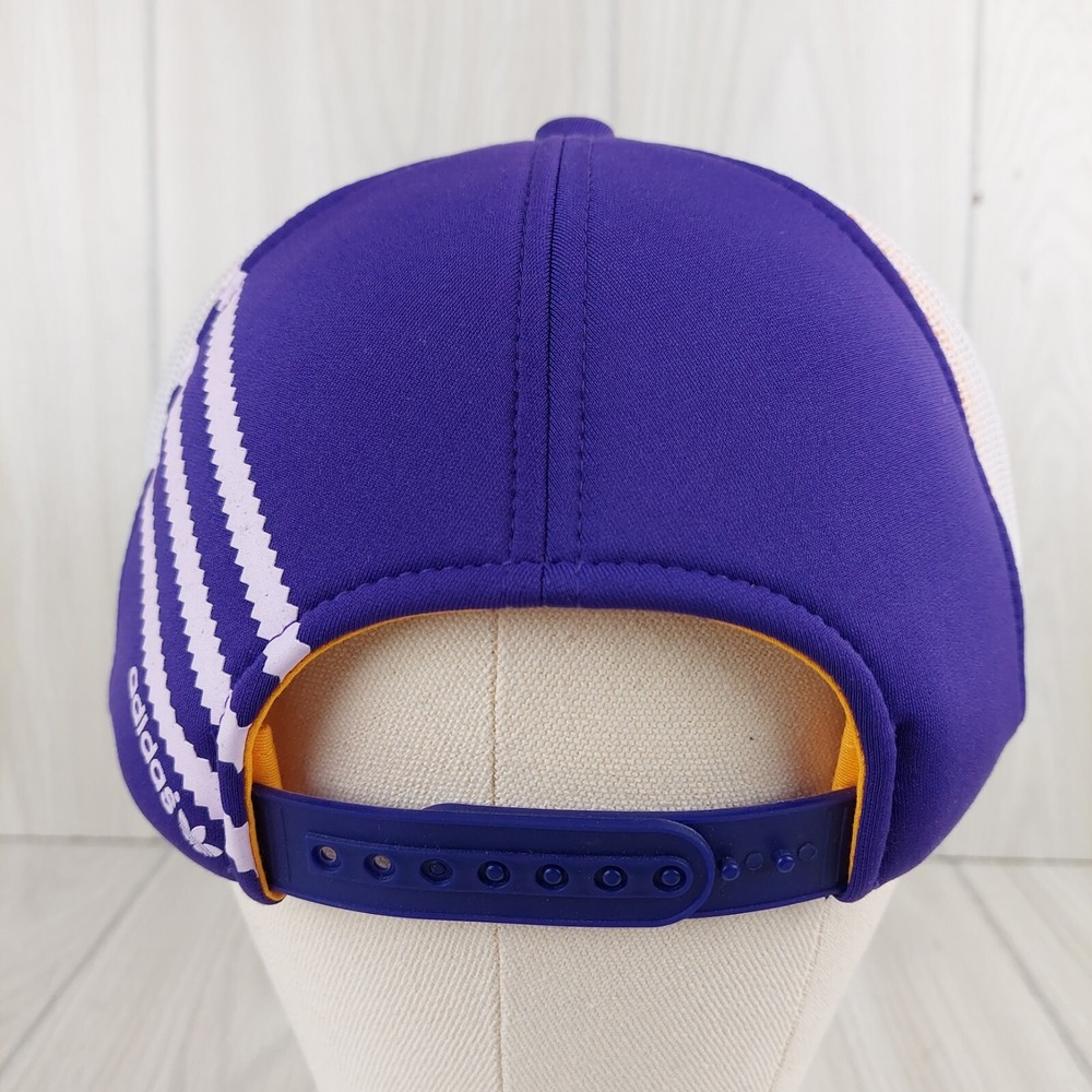 Adidas LA Lakers Trucker Hat Mens OS Purple NBA Snapback Mesh Foam Trefoil Logo - Picture 4 of 8